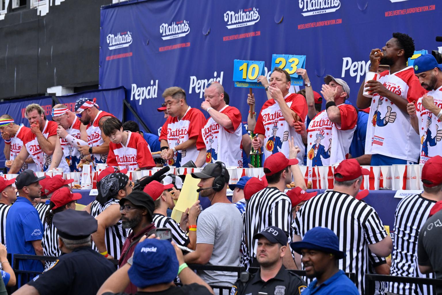 Chestnut consumed 62 hot dogs in 10 minutes to  win the title.